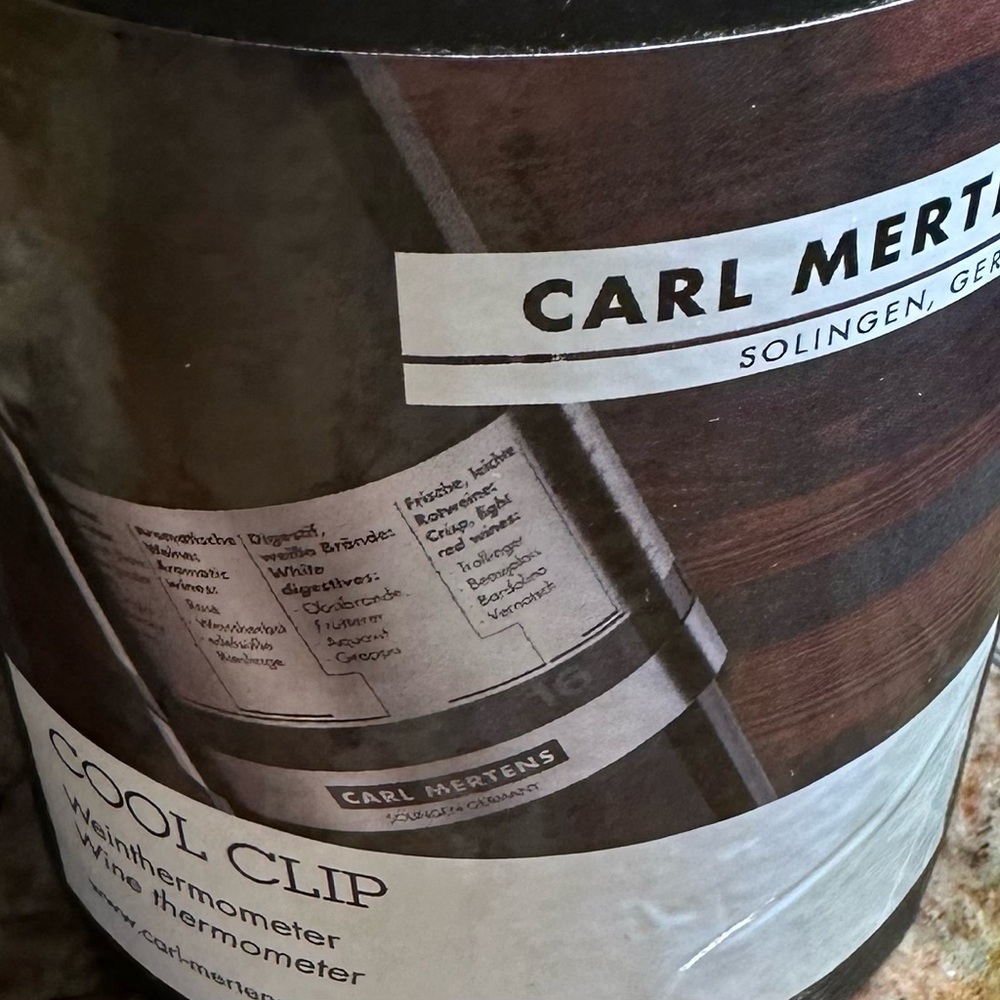 NWT NIB Carl Mertens Solingen Germany Cool Clip Wine Thermometer Bar great Gift - Picture 3 of 3
